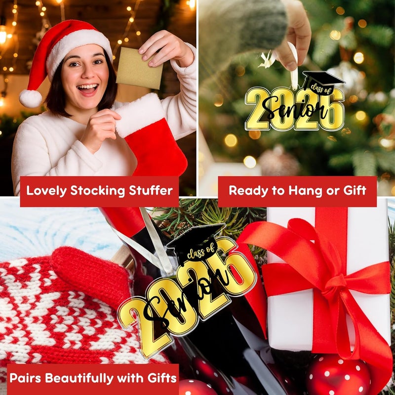 SUCHAGIFT Graduation Ornaments 2026 - Graduation Christmas Ornament - Class of 2026, High School, Senior Gifts for for Women, Daughter - Graduate Ornaments for Christmas Tree - Acrylic Ornament - Image 5